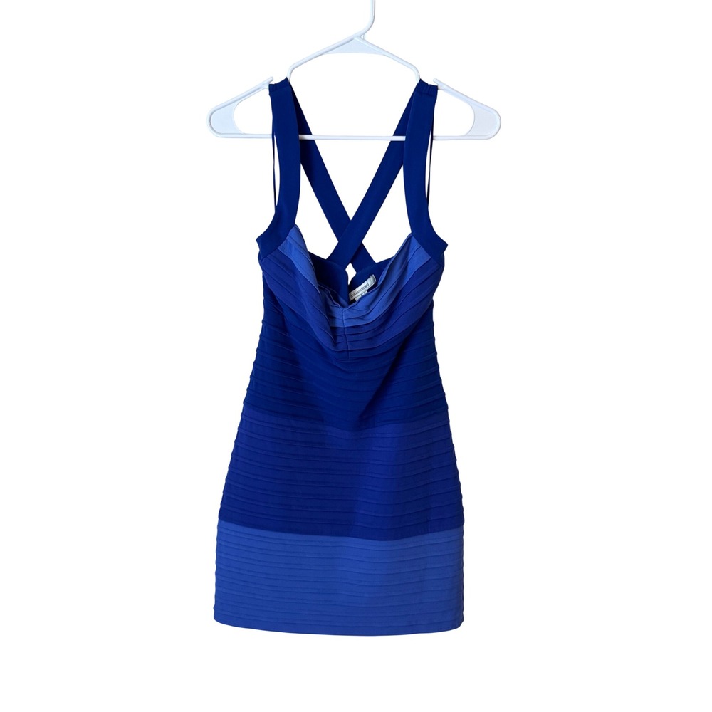 Max and Cleo Kayla Blue Bandage Bodycon Mini Dress‎ DVM6T716 Womens 8